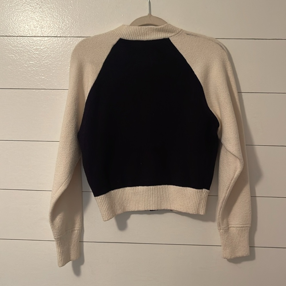 Sandro Bolzano Varsity Color Block Bouclé Cardigan Size 0 - Picture 5 of 7